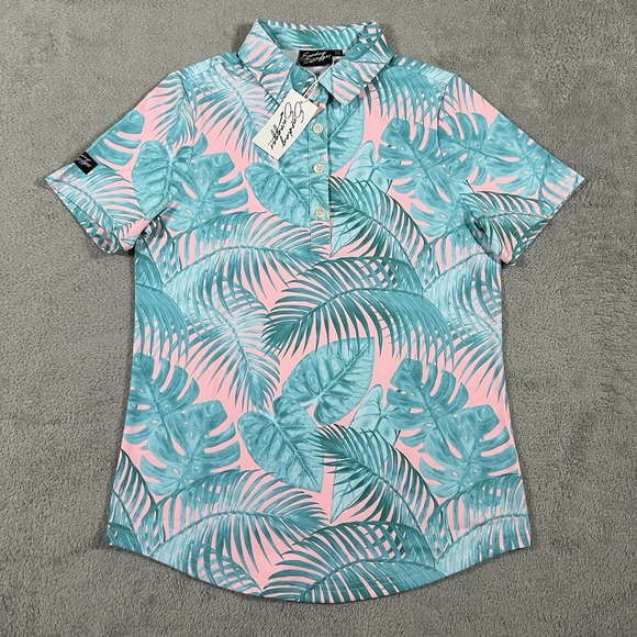 Sunday Swagger Polo Shirt Women XS Golf Performance Golfing Golfer Tropical New - Picture 1 of 11